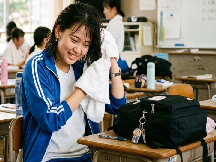 プール後の髪の毛を学校ですばやく乾かす方法
