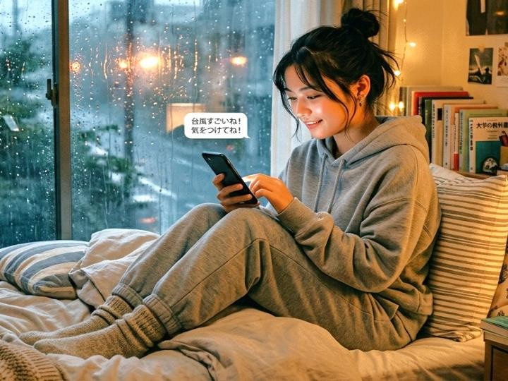 台風で好きな人に心配メールして良い？
