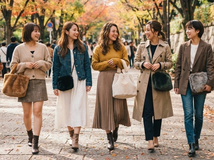 秋のファーバッグは色で印象が変わる