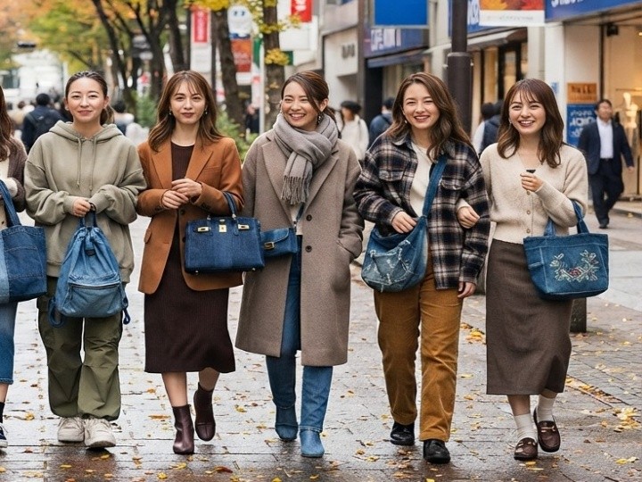 秋のデニムバッグに合わせたい色