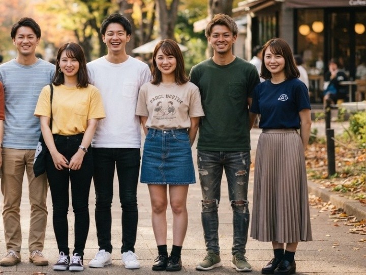 秋のTシャツをおしゃれに見せるコーディネート