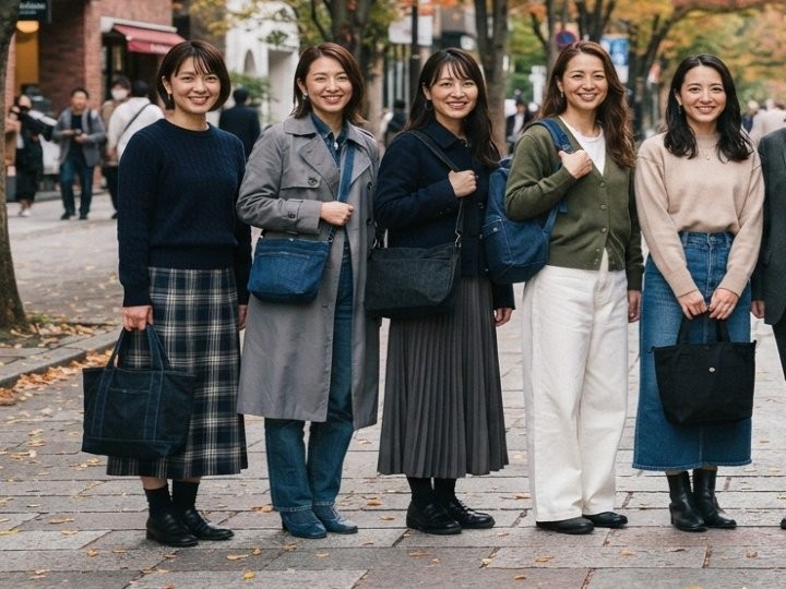 秋のデニムバッグに合う服