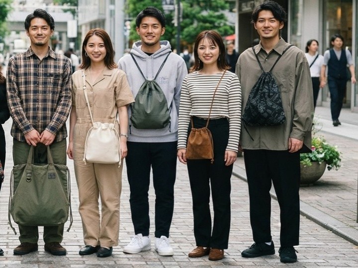 秋の巾着バッグは素材選びも重要