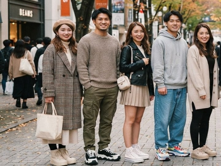 秋の厚底スニーカーに合うトップス