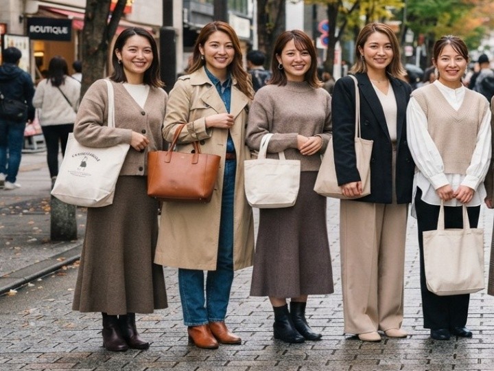 秋のトートバッグを使ったおすすめコーデ