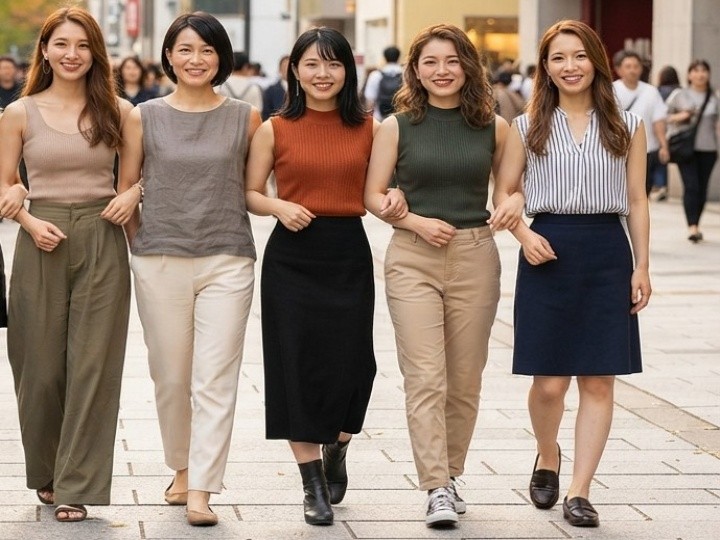 秋らしく見せるノースリーブコーデのコツ