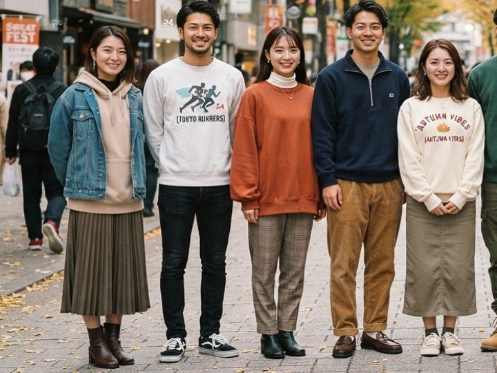 秋らしく見えるスウェットの選び方