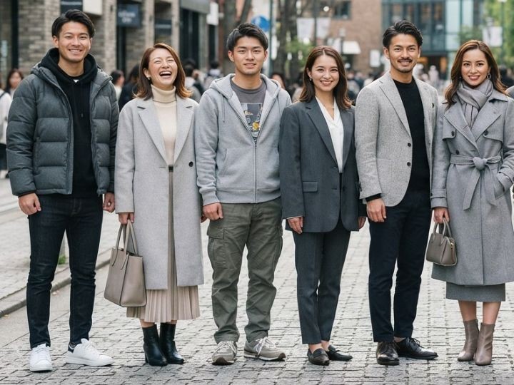 秋のグレーに合う色は?