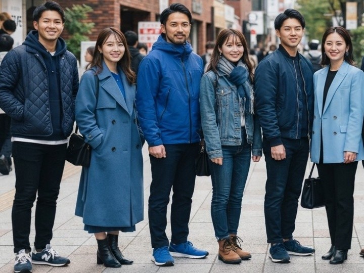 秋の青い服に合う色