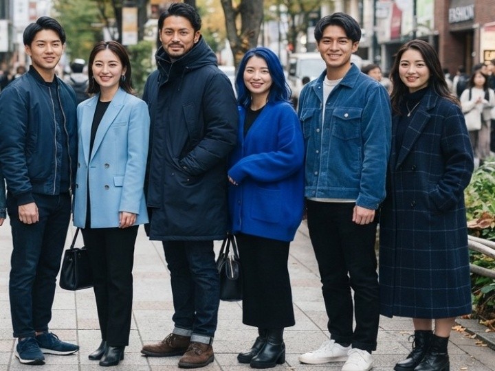 青い服を秋らしく見せるコツ