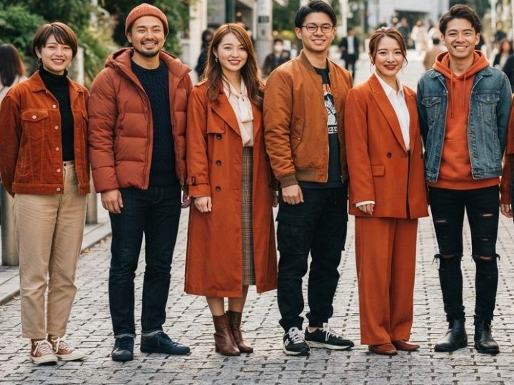 オレンジの服に合う秋色