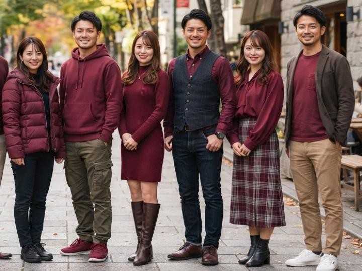 ボルドーの服を秋に着こなすポイント
